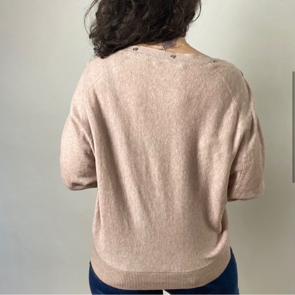 ALLSAINTS Elle Jumper Snap Boatneck Blush Medium - Picture 3 of 7